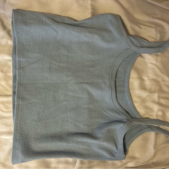 Light Blue Ribbed Tank Top - Picture 2 of 3